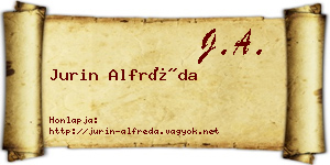 Jurin Alfréda névjegykártya